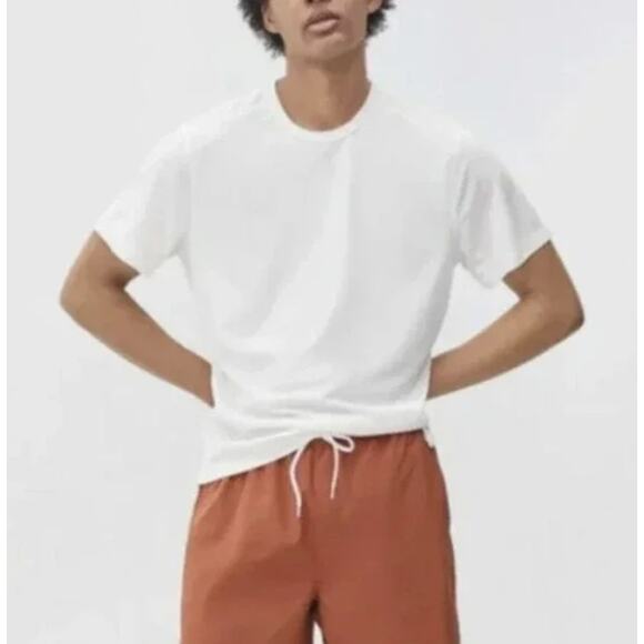 EVERLANE The Sport Crew Neck Short Sleeve Tee T-Shirt White Large Perform Gym - Picture 6 of 6